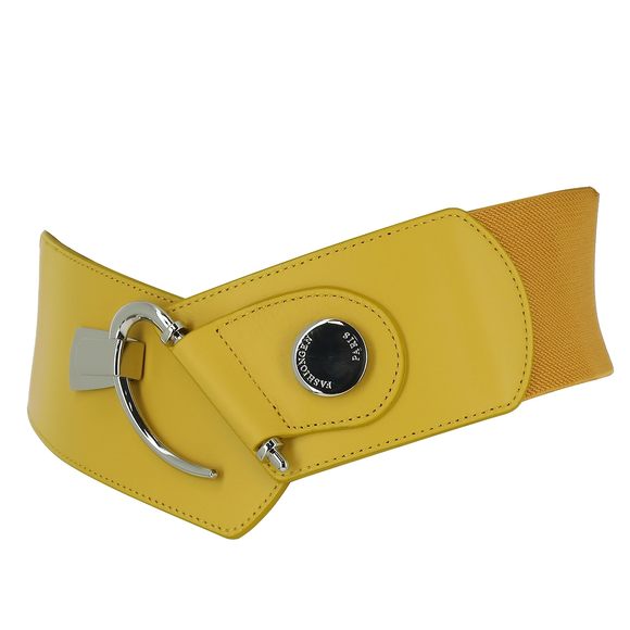 - Cowhide Leather Elastic Belt For Women, Darlene - Yellow, Xx-large/waist🤎 - Picture 3 of 8
